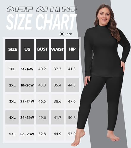 COOTRY-Plus-Size-Thermal-Underwear-for-Women-Long-Johns-Base-Layer-Winter-Top-and-Bottom-Sets