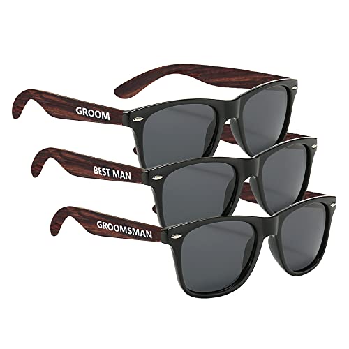Image of LADY&HOME Bachelor Party 7pcs Wedding Sunglasses for Groom, Best Man, Groomsmen Gifts Wedding Favor