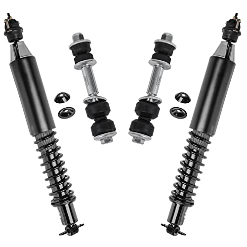 Image of Detroit Axle - Rear Struts Kit for Buick LeSabre Lucerne Park Avenue Riviera Cadillac DTS DeVille Seville Pontiac Bonneville Aurora 2 Suspension Struts w /Coil Spring Assembly 2 Sway Bars Replacement