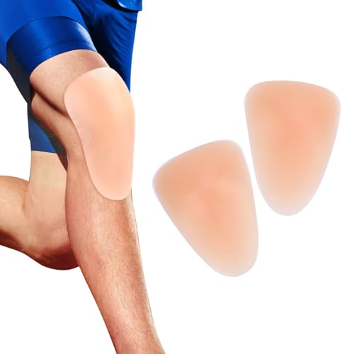 HURRISE Silicone Knee Pads, Flexible Thicken Comfortable Cushioning Protector for Skating, Suitable for Sports with Durability Adhesive