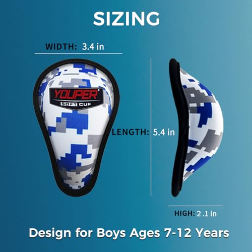 image for Youper Boys Youth Soft Foam Protective Athletic Cup (Ages 7-12), Kid A