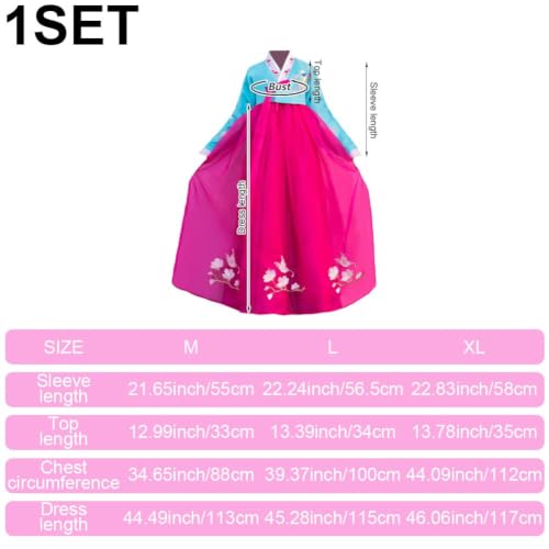 Hanbok coreano tradicional con bordado floral premium 7