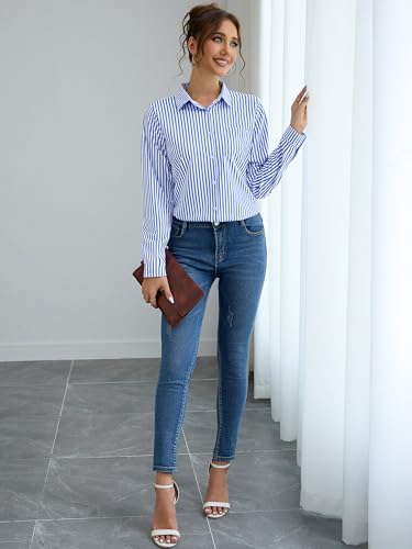Image of Soft Wrinkle-Free Button Down Stretch Shirts for Women, Breathable Moisture-Wicking Casual Work Dress Tops