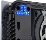 eXtremeRate RGB RAINBOW Logo LED Kit per ps5 Console(2020 CFI-1 Series), Luce Luminoso Multicolore LED Decorativo Illuminato per ps5 Disc & Digital Edition, 7 Colori 40 Effetti