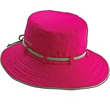 Panama Jack Women's Contrast Cotton Bucket Sun Hat with Sizing Tie, 3' Brim (Fuchsia)