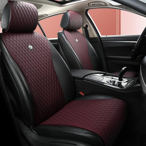 Image of Red Rain Wine Red Universal Seat Covers for Cars Leather Car Seat Protector