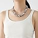 Beaded Pearl Necklace - Elegant Pearl Choker Necklaces for Women Fashion Jewelry Birthday Gift for Mom(Grey)