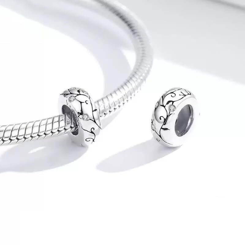 Image of ARTCHARM Clasp Love Safety Chain Charm - Authentic 925 Sterling Silver Heart Beads - Fit European Style Bracelet