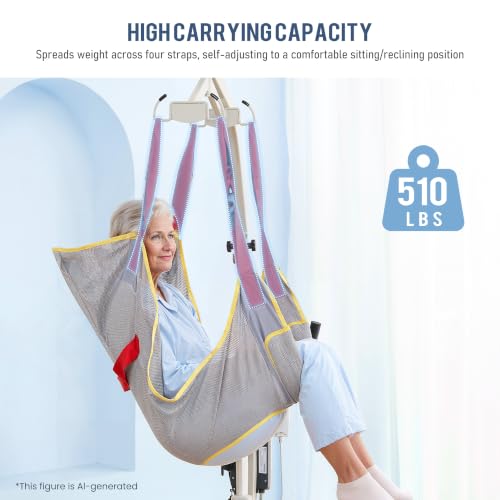 Image of Careboda Patient Lift Sling with Opening-Transfer Sling for Commode, Professional Nursing Lift Sling for Home Use,Transfer Lift Sling for Elderly,Disabled,Bedridden, Breathable & Sturdy Fabric, 510lb