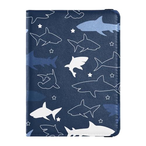 Sletend Shark Cartoon Passport Holder Passport Cover
