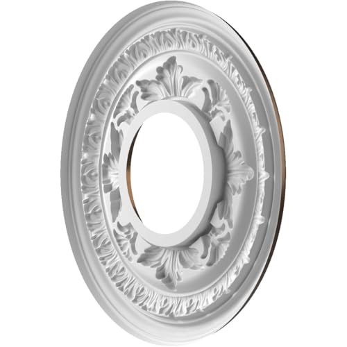 Image of Ekena Millwork CMP10BACAB Baltimore Thermoformed PVC Ceiling Medallion (Fits Canopies up to 4 1 /4 inch), 10 inchOD x 3 1 /2 inchID x 3 /4 inchP, Metallic Antique Brass