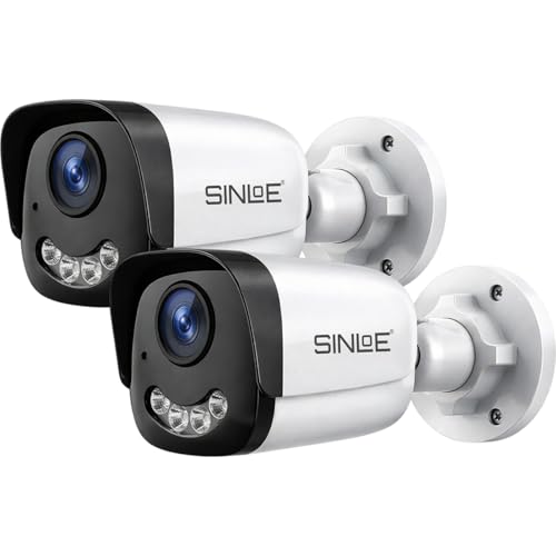 Image of SINLOE 2 MP Day /Night Color Vision 1080p Full HD Wired Outdoor Bullet CCTV Camera with Motion Alert Compatible for All 2MP Supporting DVRs (Pack of 2) White