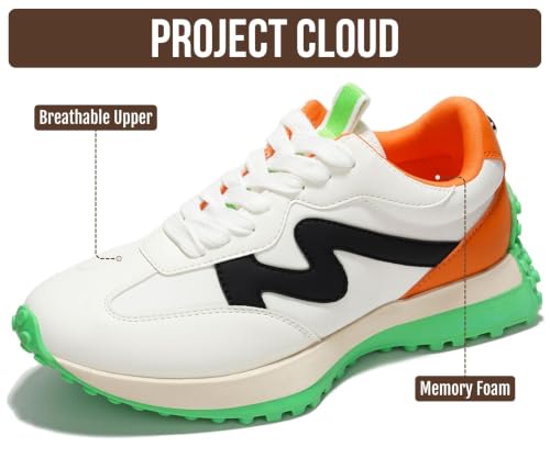 Image of Project Cloud Trendy Fashion Sneakers for Women 2026 - Memory Foam and Non-Slip Comfortable Casual Ladies Shoes for Womens Fashion Sneakers - Lightweight Lace-up Shoes (Lecco)