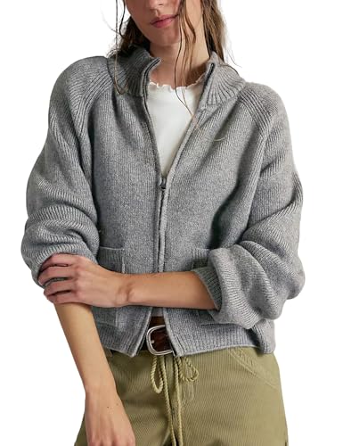 Yimoon Zip Up Cardigan for Women Fall Knit Cropped...