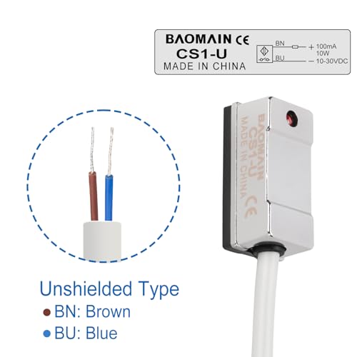 Image of Baomain Air Cylinder Magnetic Sensor Switch with Mounting Bracket CS1-U NO DC10-30V 100mA Red LED Indicator