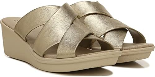 Naturalizer Women's Rowena Slide Wedge Sandal Warm Silver 9 W | Image 3