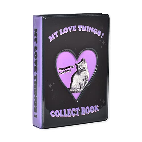 Kpop ミニフォトアルバム 3インチ フォトカード バインダー スリーブ 80ポケット フォトカードホルダー オーガナイザー ポータブル パープル 中空 ハート フォトカード コレクション ストレージ ホルダー 本 K ポップ 商品 記念品 アクセサリー