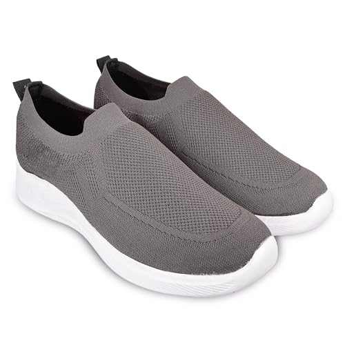 Image of SUBA Men's Breathable Mesh Slip-On Sneakers - Lightweight Walking Shoes for Gym, Running, and Casual Wear | Comfortable Cushioned Sole Casual Loafers for Men