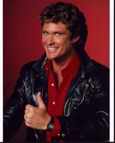 Posterazzi David Hasselhoff In Leather Jacket And Red Shirt Thumbs