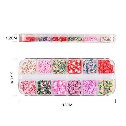 Valentine's Day Nail Art Slice Sequins Glitter 3D Heart Shape Candy Colors Nail Sequins Nail Glitter Flakes Charms Diy Designs Manicure Tool Nail Decorations Accessories #TOP4