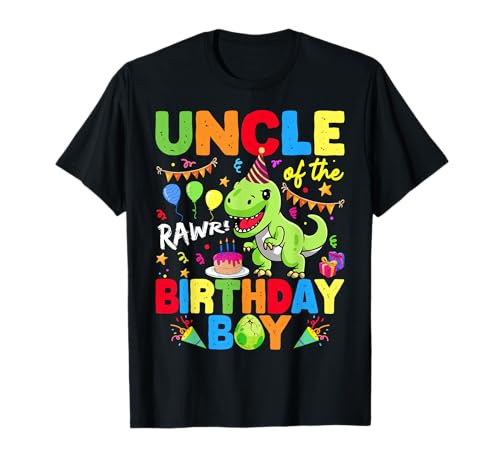 Tío del cumpleaños niño dinosaurio T-Rex RAWR Camiseta