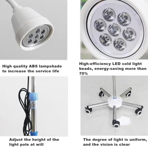 Lampe d'examen gynécologique LED mobile réglable en hauteur