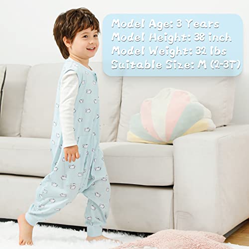 Image of WONDAY Toddler Sleep Sack with Feet, 0.5 Tog Sleeping Sacks for Walking with Legs 12-18 Months 2T 3T 4T 5T (Dog, 2-3T)