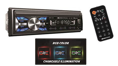 Soundstream MX-10BT Car Digital Media Player Stereo Receiver with Built-in Bluetooth Hands-Free Calling Music Streaming USB AUX SD Card Inputs RGB Multi-Color Illumination AM FM Radio Remote Control