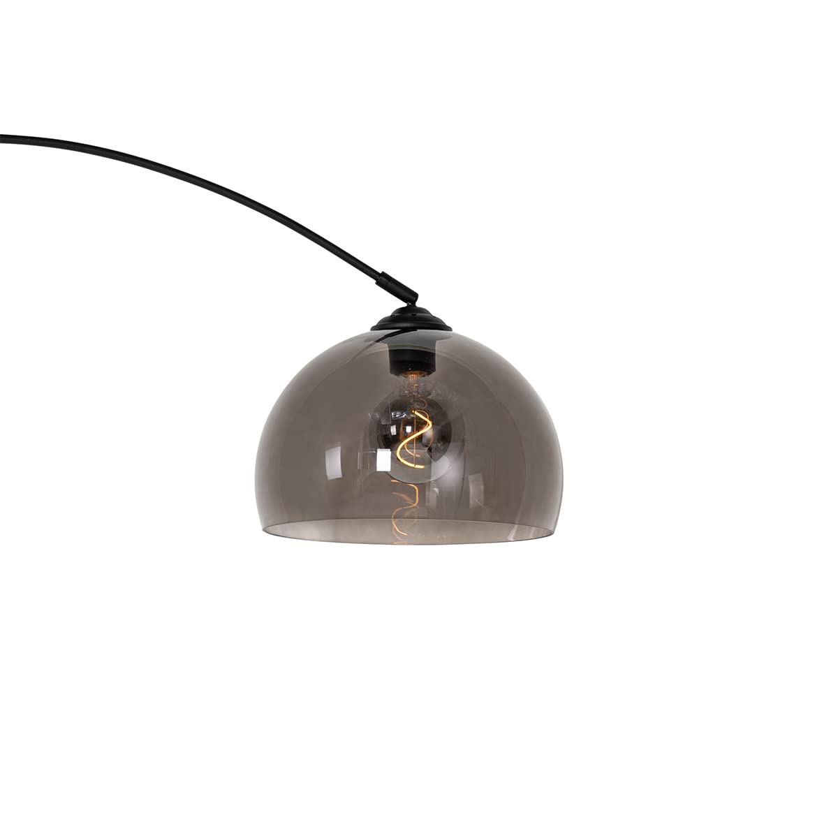Qazqa arc - Lampada da terra con paralume Moderno - 1 luce - L 155 cm - Nero - Moderno - Soggiorno I Camera da letto