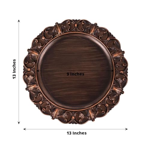 Platos cargadores desechables 13" marrón set 12 miniatura 3