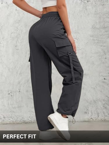 Image of Leriya Fashion Cargo Pants For Woman | Trousers For Womans |High Waist PolyCotton Trouser for Women - Flared Parachute Pants with Side Pockets |Womens Cargo Pant | Track Pant For Womans |Elegant for College & Events (Available in Plus Size)