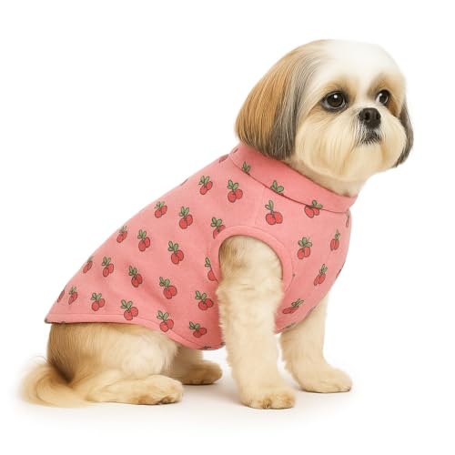 Image of The Pets Company Dog Winter Coat Jacket, Clothes, Windproof, Reversible, Light Weight, Washable, Ultra Warm Thick Fleece Lined Dog Vest for Cold Weather Protection, (Pink Cherry, Small - 14 Inch)