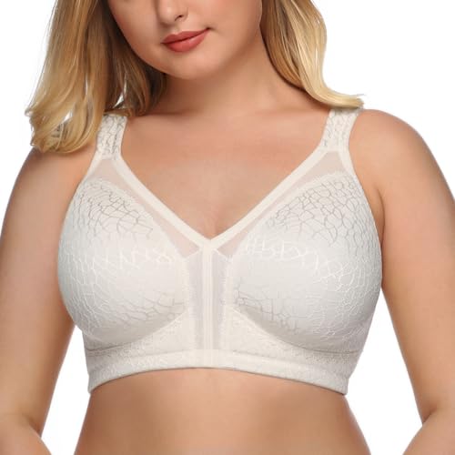 Image of DotVol Women's Full Figure Minimizer Bras Comfort Large Busts Wirefree Non Padded Plus Size Bra