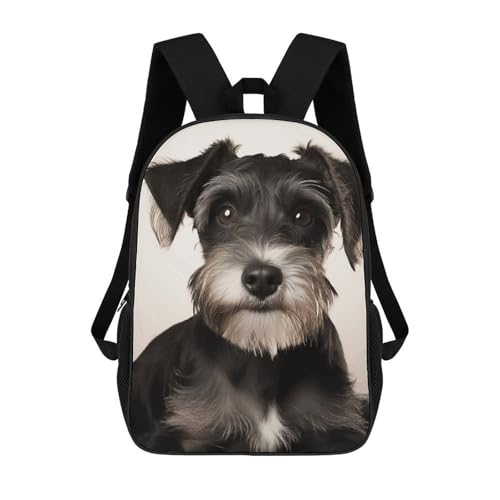 Cute Schnauzer Bookbag - Ultra Lightweight Portable Backpack Work Travel Backpack for Men Women Fits 16 Inch Notebook