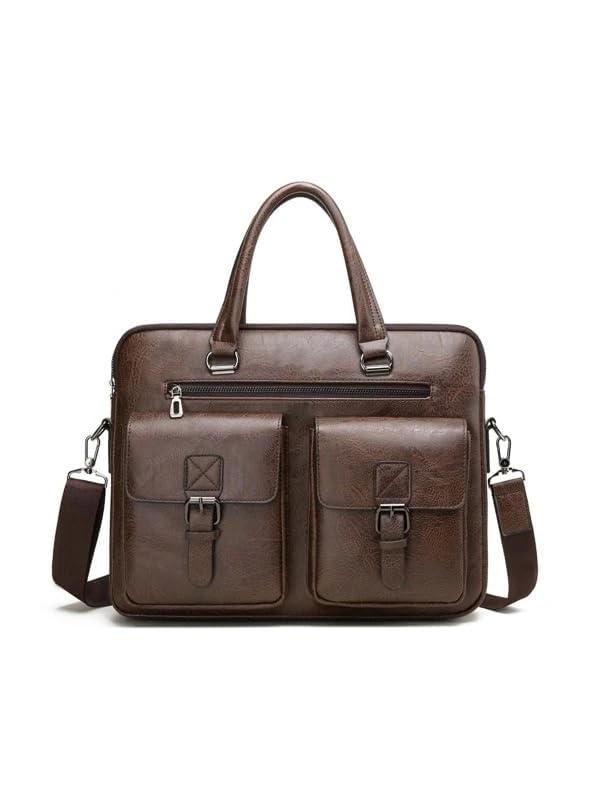 JUKKRE Vintage Handmade Leather Travel Messenger Office Crossbody Bag Laptop Briefcase Computer College Satchel Bag For Men And Women (BROWN) (B0CLNWNRV9) Amazon Price History, Amazon Price Tracker