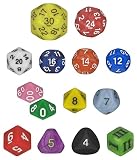 Impact! Miniatures Rainbow - 14 Unusual Dice Set Approved for Use with Dungeon Crawl Classics (DCC)