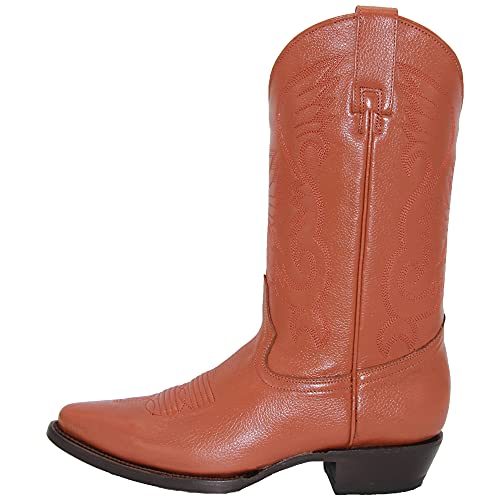 The Westerns Shops Men’s Genuine Leather Luxury J Toe Western Cowboy Boot2