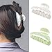 Produktbild Runmi Haarklammer aus Marmor, weiß, rutschfeste Klemmen, mittelgroß, Haar-Accessoires für Frauen und Mädchen (2 Stück)