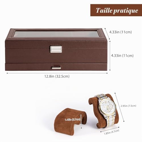 ProCase Boîte à Montres 2 Niveaux, 6 Emplacements avec Tiroir – vue 6