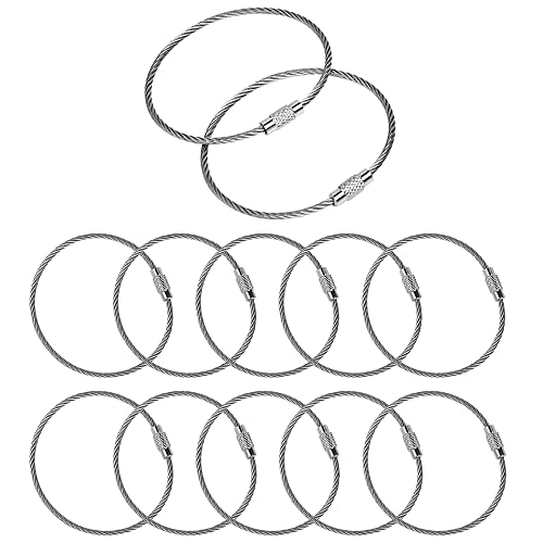 60 Stück Draht Schlüsselanhänger Stahldraht Schlüsselring Anti-verloren...
