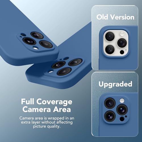 Image of Magnetic for iPhone 15 Pro Max Case, Compatible with MagSafe, [Full Camera Protection][Screen Protector] Silicone Shockproof Protective Phone Case for iPhone 15 Pro Max 6.7 inch, Lake Blue