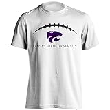 Sport Your Gear Kansas State Wildcats Football Laces Out Short Sleeve T-Shirt (White, X-Large)