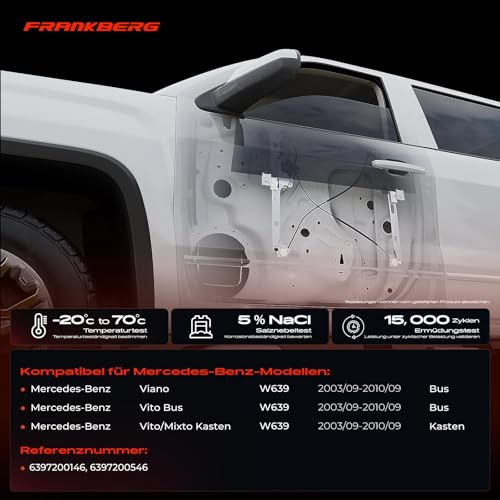 Frankberg Fensterheber Vorne Rechts Kompatibel mit Viano/Vito/Mixto Kasten W639 MPV Bus Kasten 2003-2011 6397200146