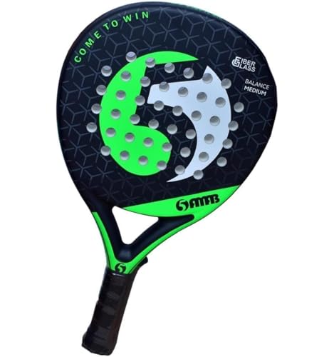 Femti Padel Racket in 100% Fiber Glass Pro Paddle Rackets for Adults, Light & Durable Ultra Soft EVA Foam Paddle Tennis Racket Perfect for Beginners & Players of All Ages (Green)