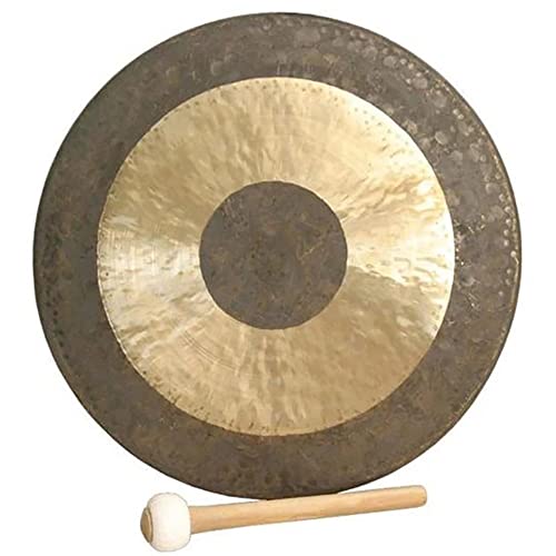 Chinese Traditional Bronze Gong, Beautiful Shimmering Wash Quality, Calming Sound, Traditional & Aged Look, for Sound Healing, Meditation(Size:20Inch)