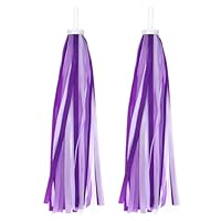 Aysatogc 1 Pair Bike Streamers, Bike Tassels for Kids Handlebar Streamers child Bikes Accessories Handle Bar Grips Accessories Scooter Bicycle for Girls and Boys(Purple White)