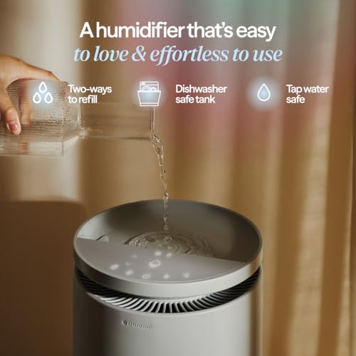 Image of BLUEAIR Room Humidifier - DreamWell - 72Hr Top-Fill Mist-Free InvisibleMist Technology Aroma Stone for Essential Oils and Soothing Mood Lighting - Quiet Operation for Bedroom and Home Use, Grey