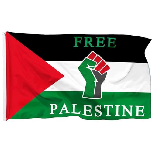 Fopytu Bandera de puño de Libertad Libre del país de Palestina, Banderas de poliéster de Palestina para Decoraciones de jardín al Aire Libre