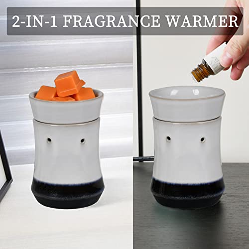 Kaakuuki Ceramic Wax Warmer,Wax Melter For Scented Wax Or Essential Oil For Wax Melts, Elegant Style Fragrance Wax Burner Heater Inremovable Tray For Home Office Bedroom Living Room Decor (Blue) #TOP2