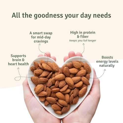 Image of FarMart Pantry Premium California Almonds (Whole & Unroasted)| 500g Pack | Handpicked, High in Protein, Rich in Fibre & Magnesium | 100% Natural & Crunchy Dry Fruits |
